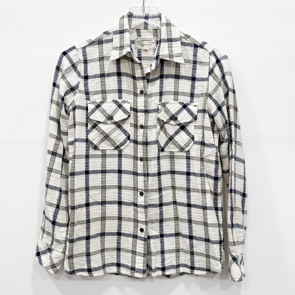 Current Elliott The Perfect Shirt Button Up Long Sleeve Plaid Cotton Fall - Picture 1 of 5